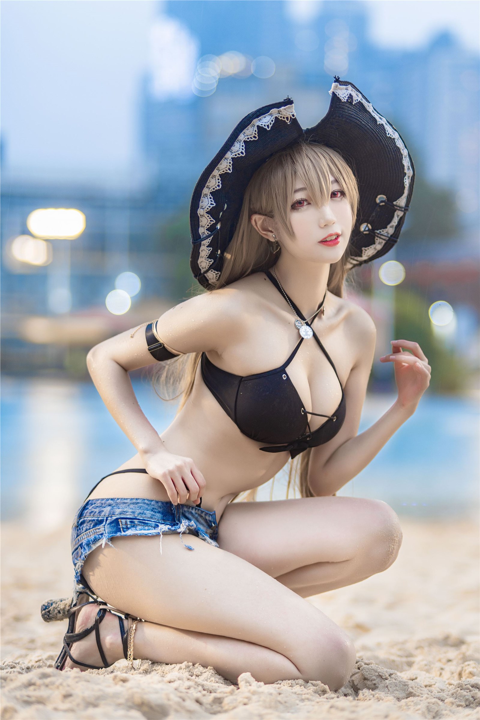 Zhou Ji is a cute rabbit No.002 Jean bar swimsuit(21)